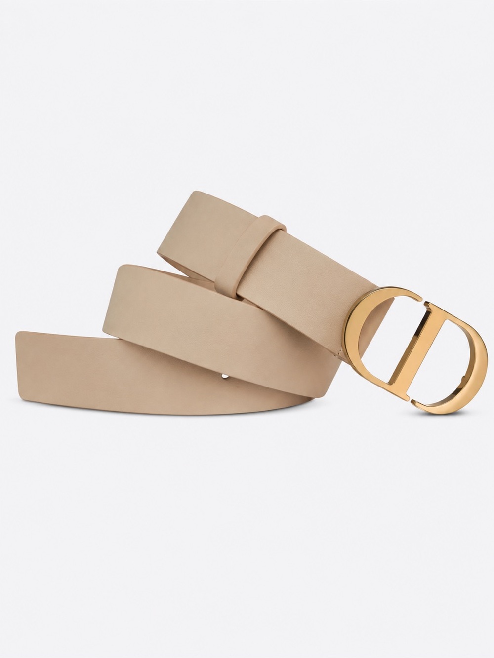 Christian Dior 30 Montaigne Belt 35mm – Beige Smooth Calfskin (Size 70) – NEW!